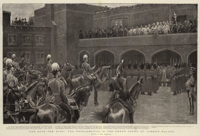 Dios salve al Rey, la proclamación en la Gran Corte, Palacio de St James de John Charlton